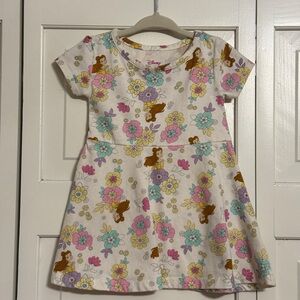 Disney Kids Dress with Floral and Character Print 18m